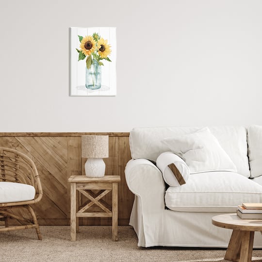 Stupell Industries Yellow Sunflowers Country jar Wall Plaque Art